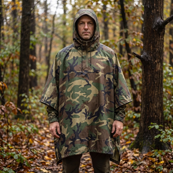 Camo Rain Poncho for Hunting – Waterproof