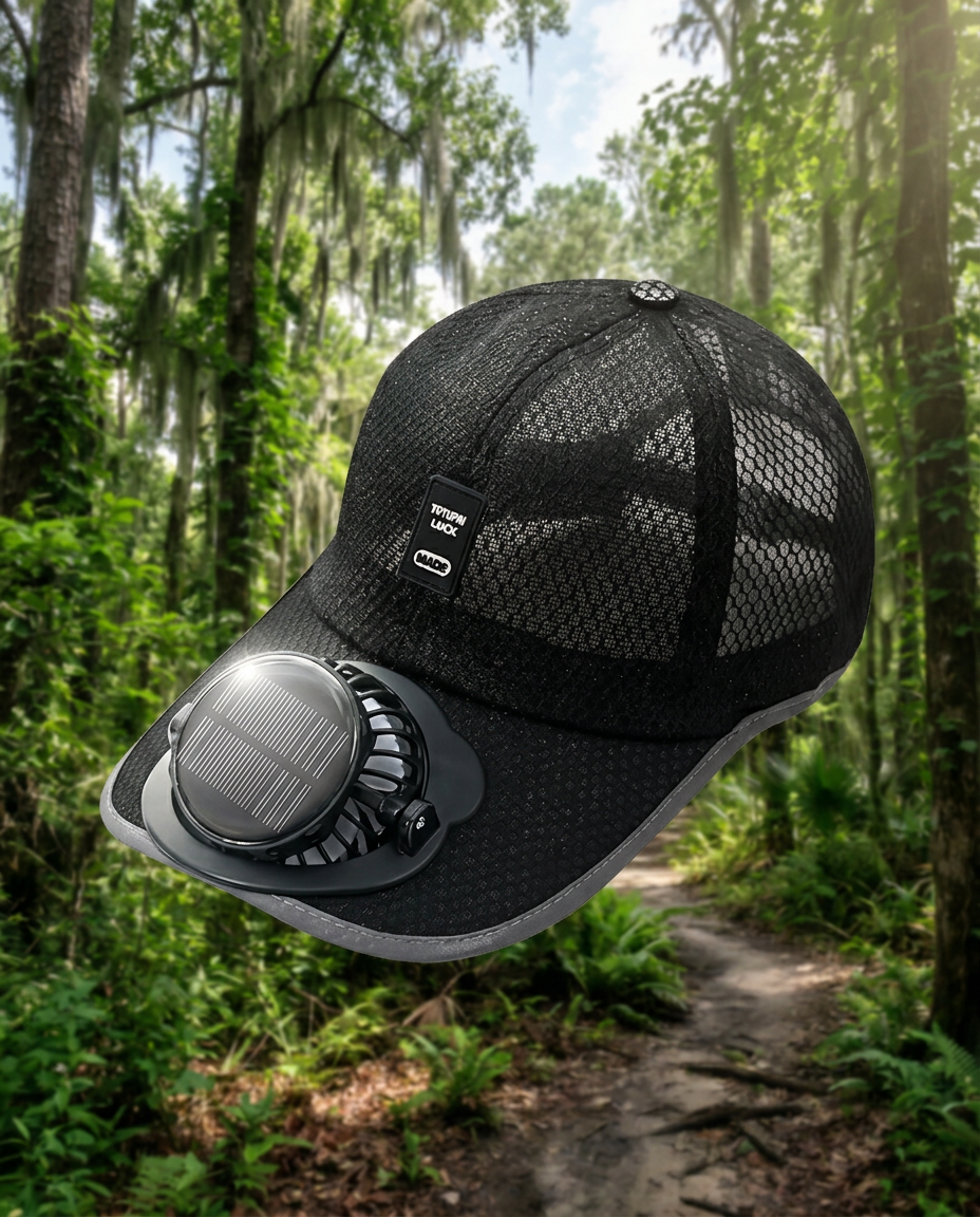 Hat with Solar Powered Fan